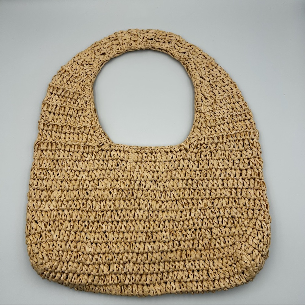 Universal Threads Straw Raffia Woven Shoulder Hob… - image 3